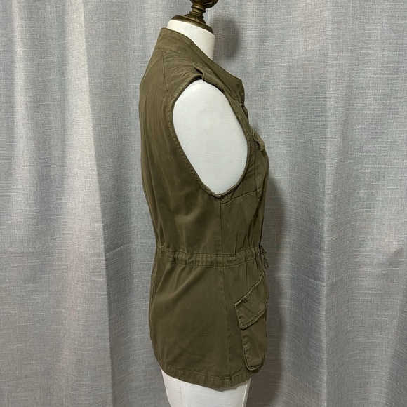 Per Se Vest-XS-Olive Green-Military Vibes-ZipUp/Snaps-Pockets-Adj Waist-Pockets - Picture 10 of 16